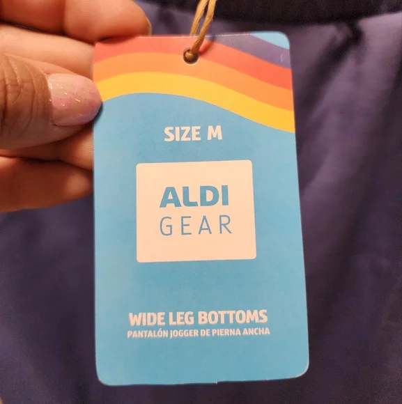 NWT ALDI Wide Leg Bottoms In Blue Size MEDIUM - Picture 3 of 3